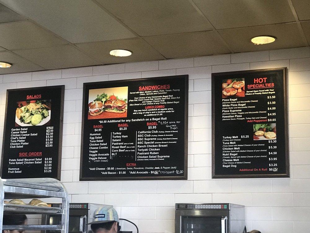 Menu at Bagel Street cafe, Tracy