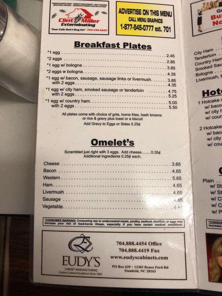 Menu at Wayside Family Restaurant, Stanfield, 101 NC200