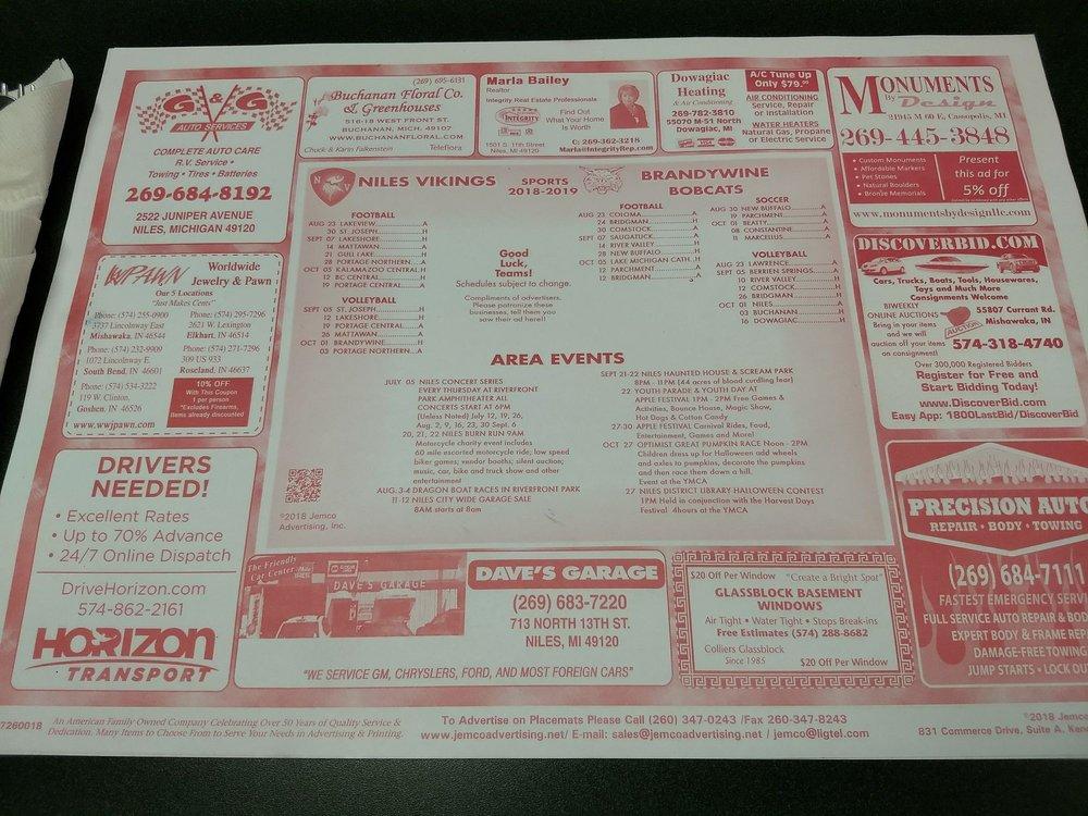 Menu at JD's Truck & Liquor Stop restaurant, Niles