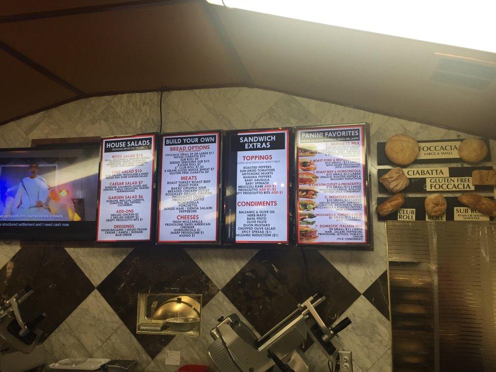 Menu at Rossi Rosticceria Deli restaurant, Poughkeepsie