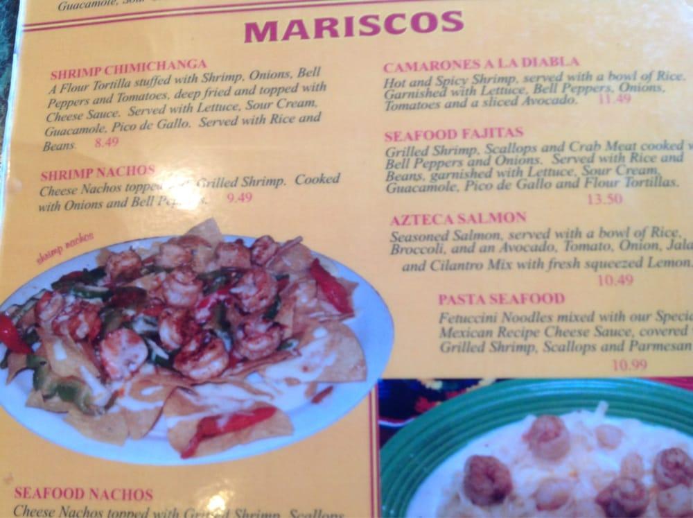 Menu at El Tres Amigos restaurant, Bolivar