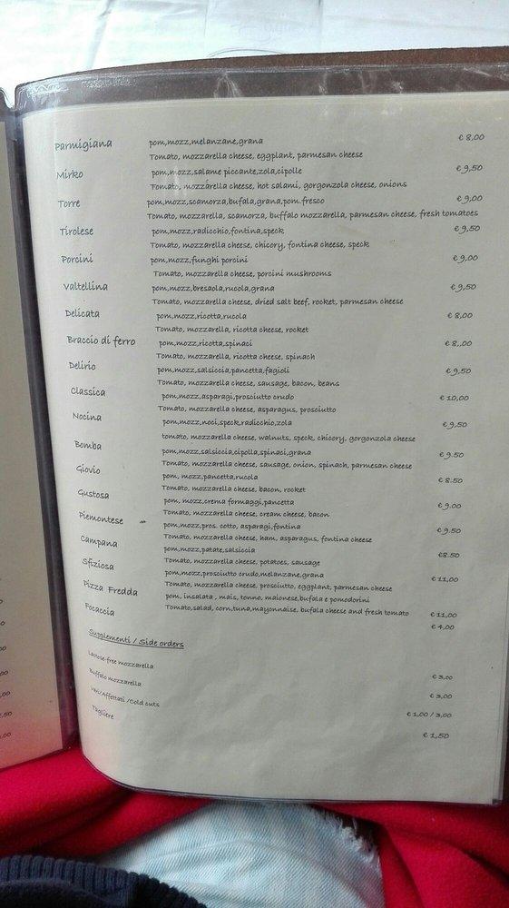 Menu di In Centro 