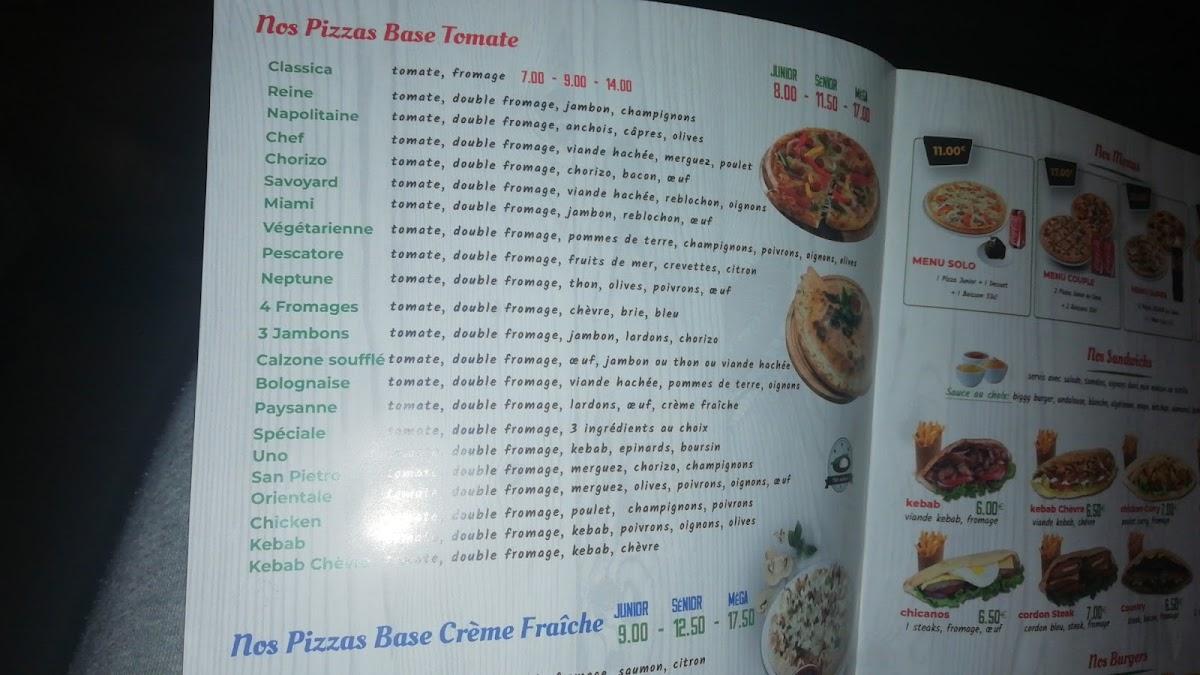 Carta del restaurante Pizza Uno, SainteMenehould