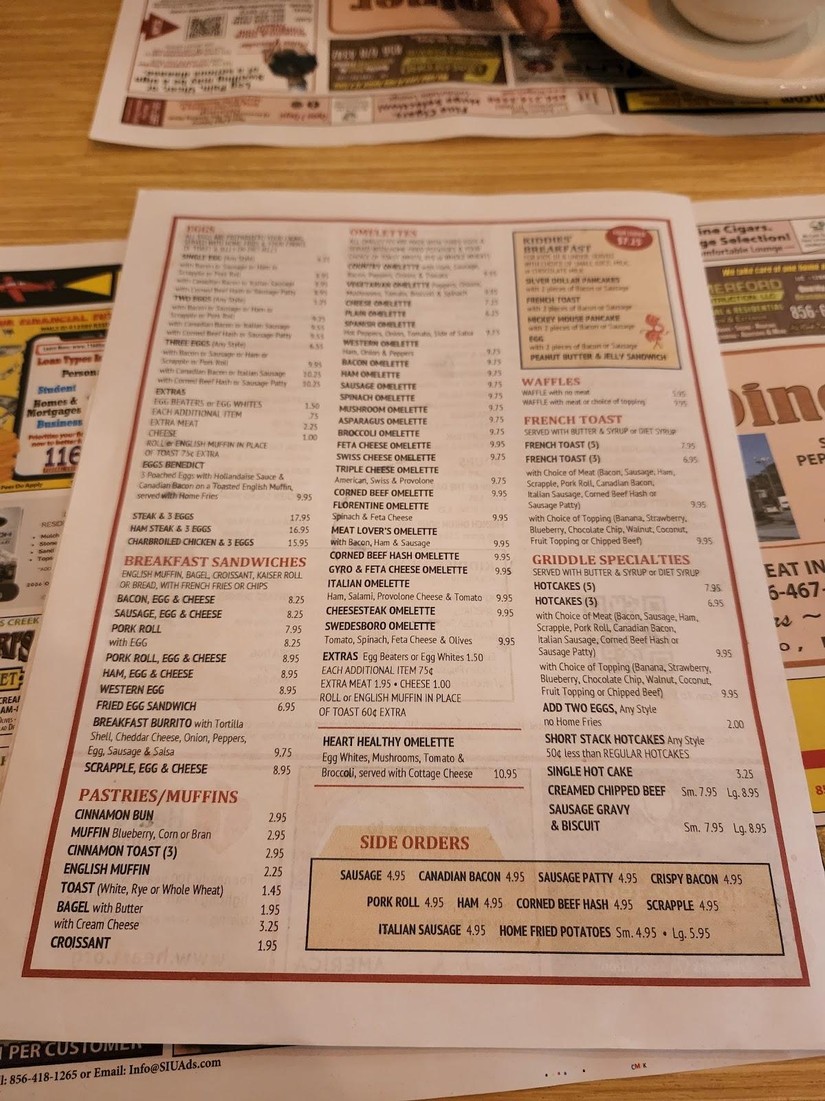 Menu at Swedesboro Diner restaurant, Swedesboro