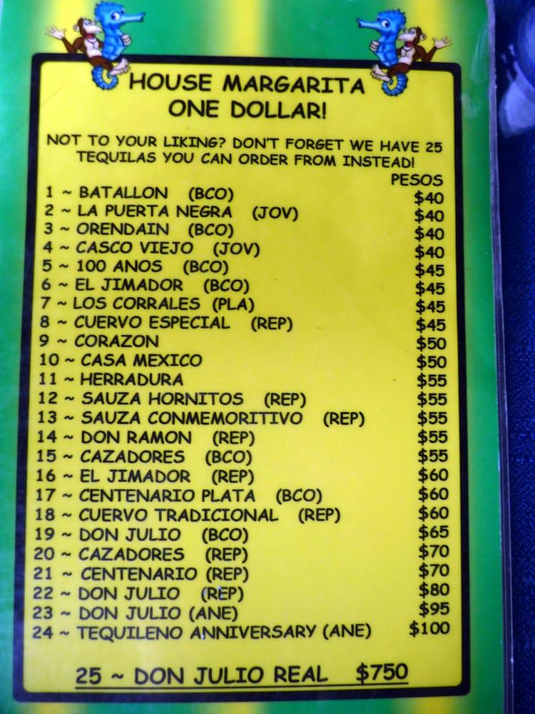 Menu At The Sea Monkey Pub Bar Puerto Vallarta Olas Altas 299