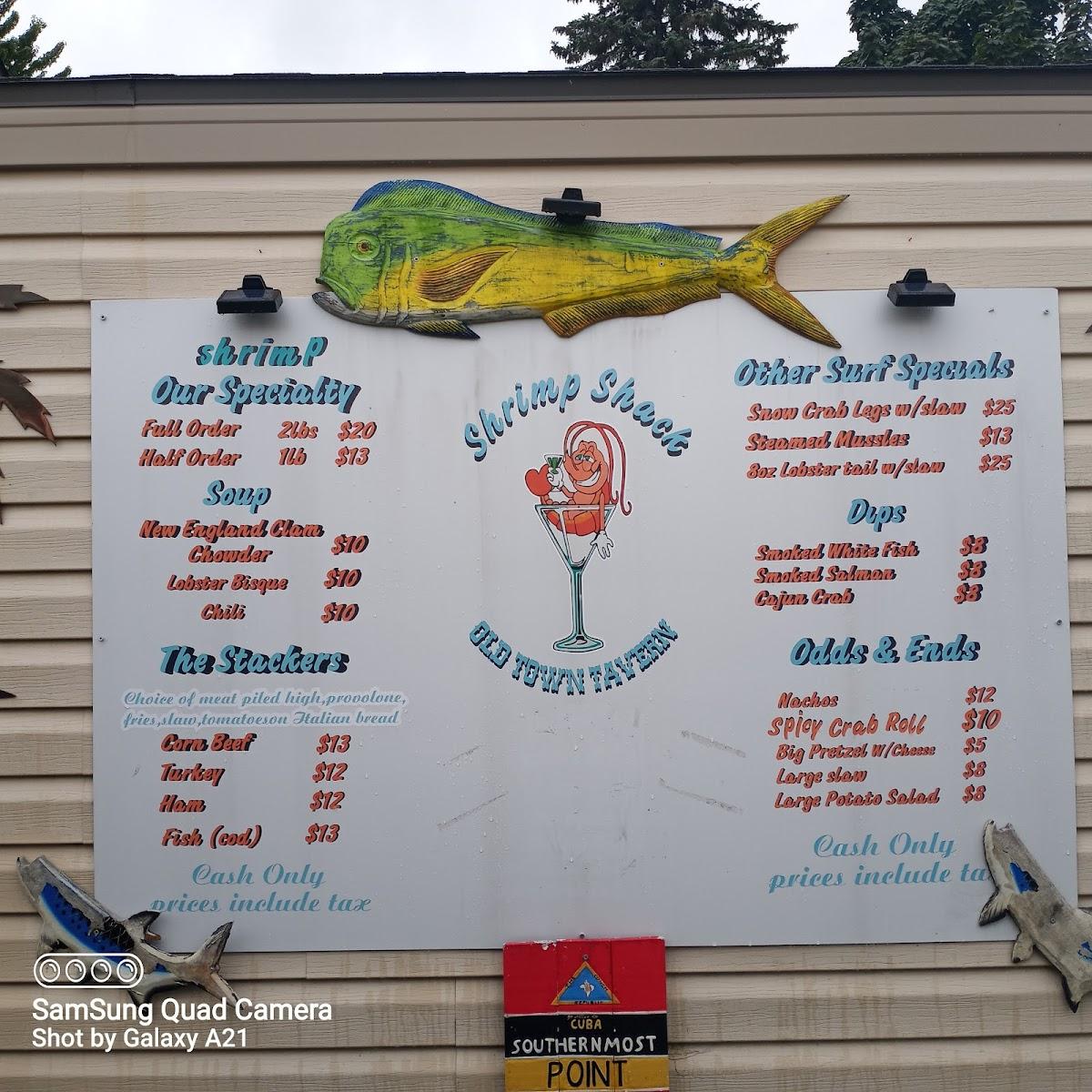 Menu at J D's Old Town Tavern pub & bar, Houghton Lake