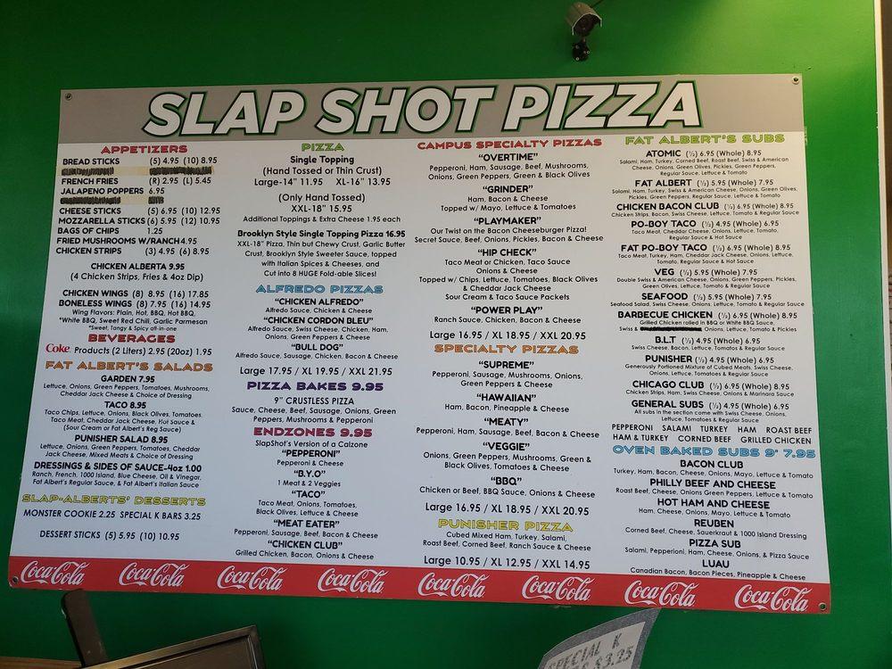 Menu at SlapShot Pizza & Fat Alberts Subs pizzeria, Grand Forks