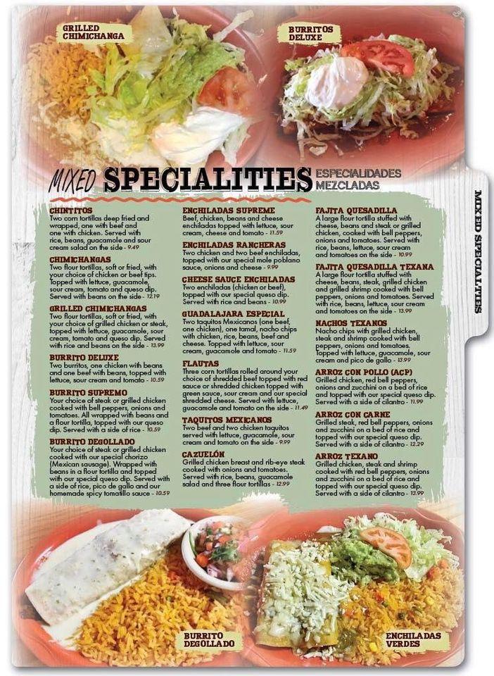 Menu at Pancho Mexican Restaurant Vinton, Vinton
