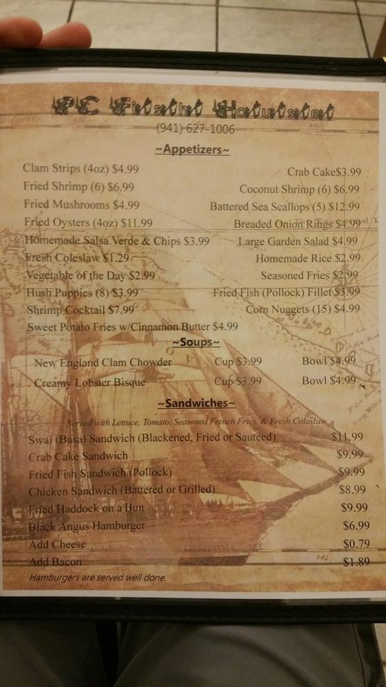 Carta del restaurante Brother's Fish House, Port Charlotte
