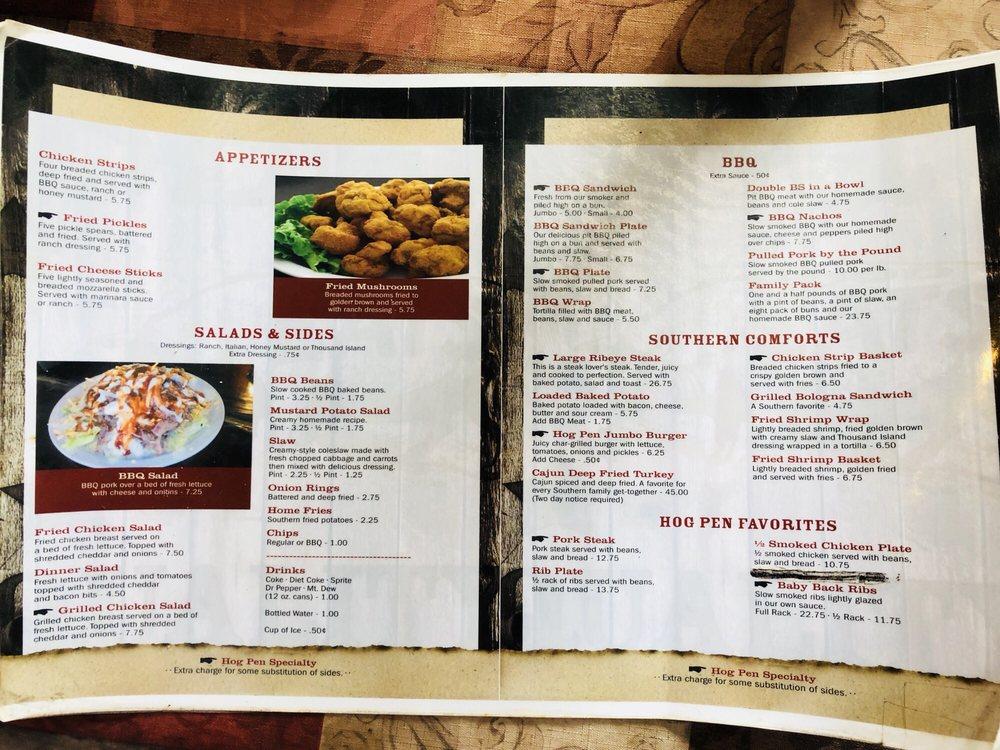 Menu At Hog Pen Barbecue Osceola menu-at-hog-pen-barbecue-osceola
