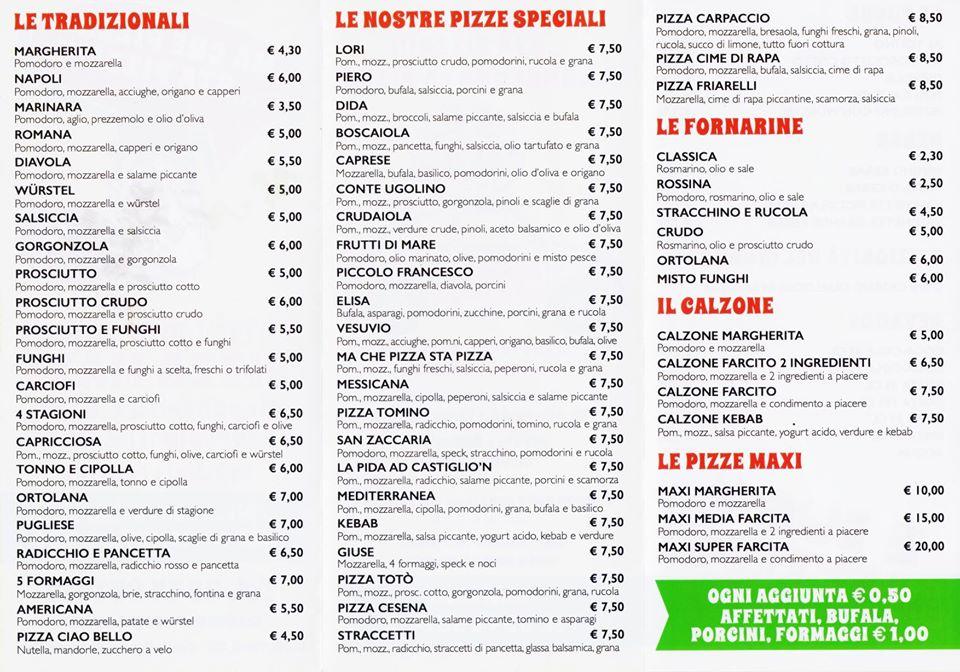 Menu At Ma Che Pizza Sta Pizza Castiglione Di Ravenna Restaurant