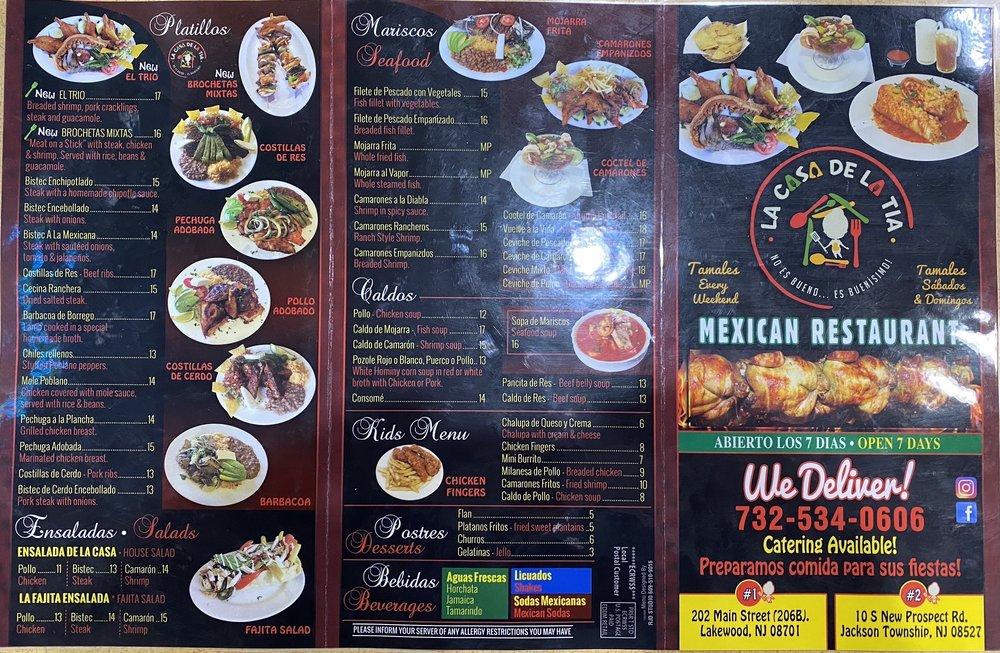 Menu At La Casa De La Tia II LLC Restaurant, Jackson