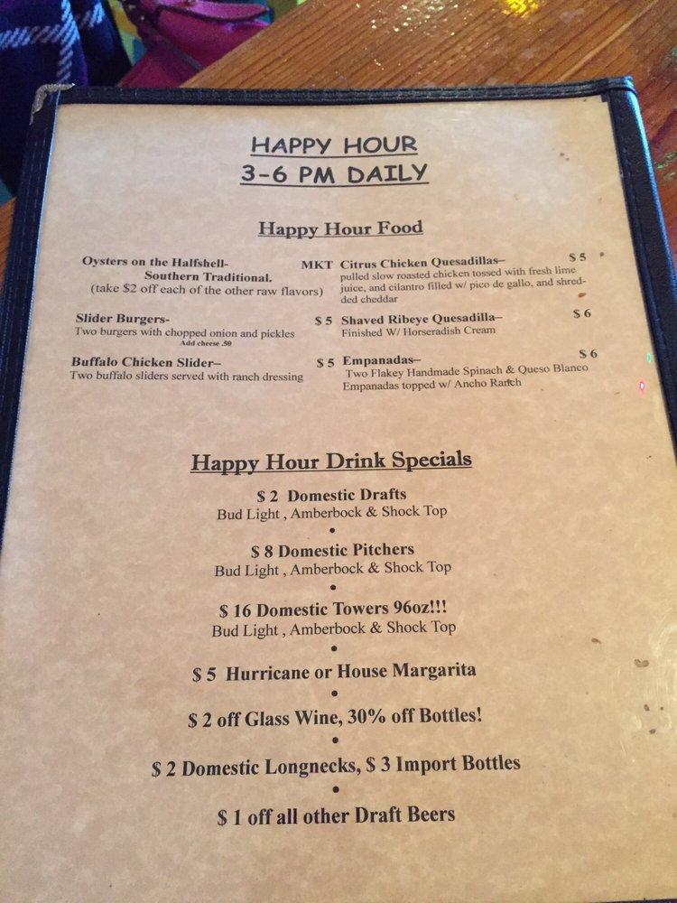 Menu at Hurricane Oyster Bar & Grill, Seaside