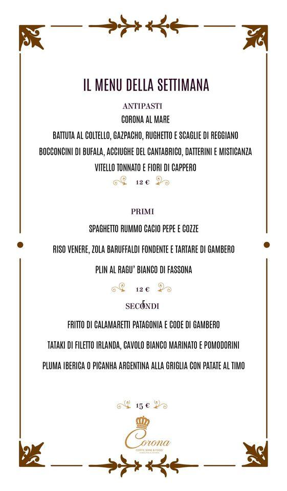 Menu di Corona Bar 