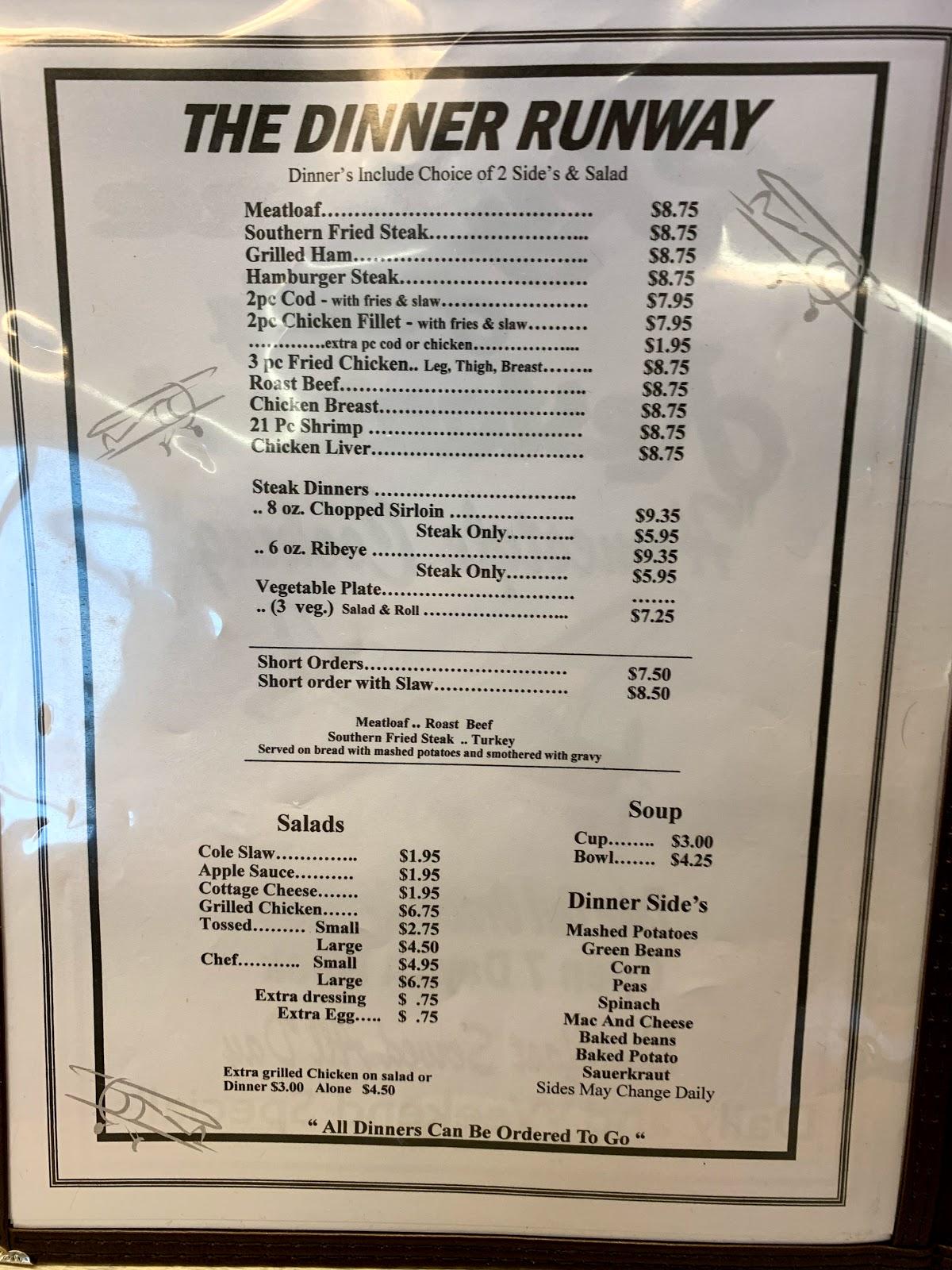 Menu at Skyline Family Restaurant, Minford