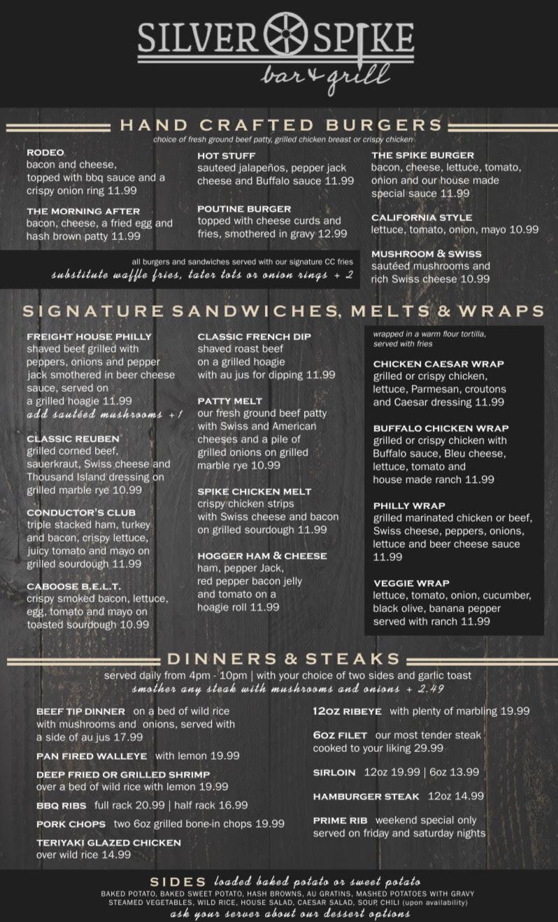 Menu at The Silver Spike Bar & Grill, Dilworth
