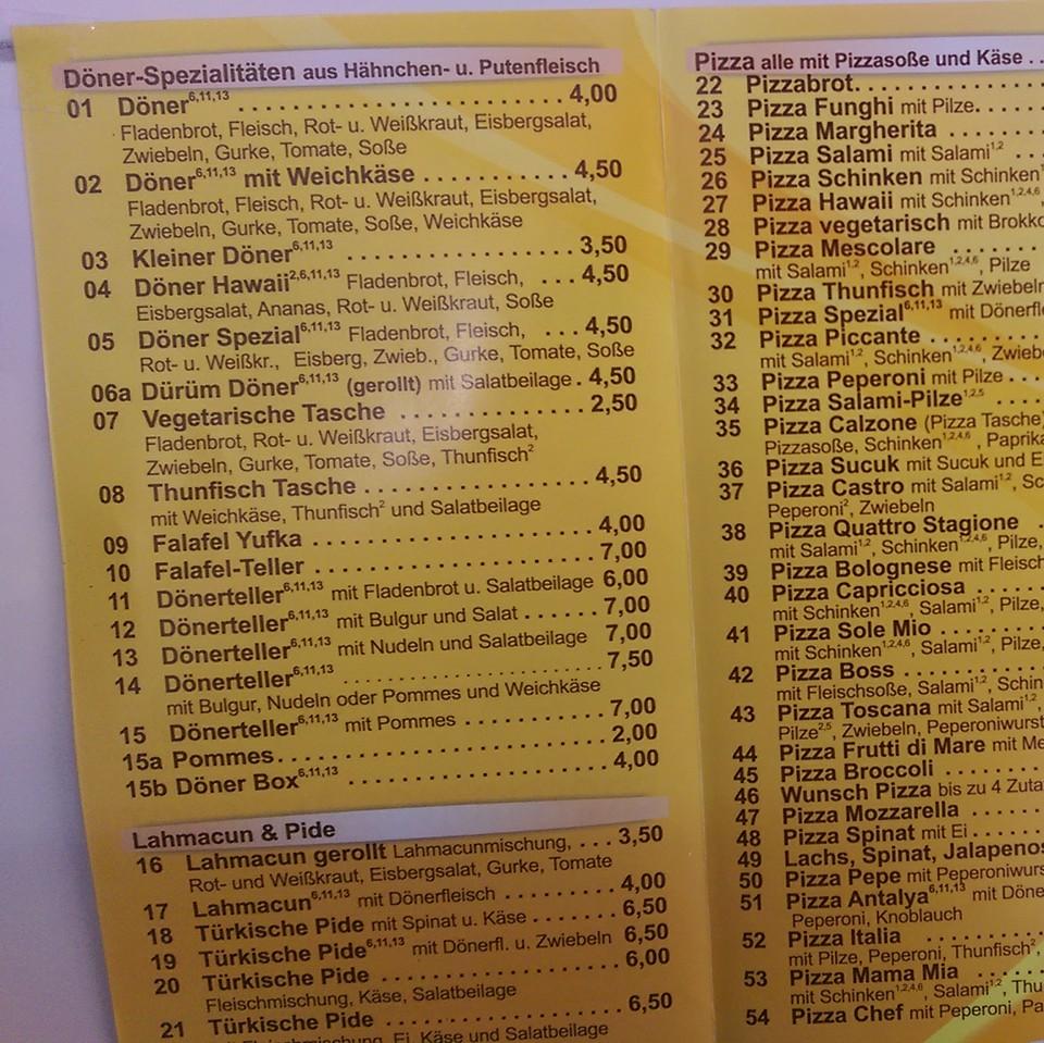 Speisekarte von Royal Pizza Kebap, UbstadtWeiher