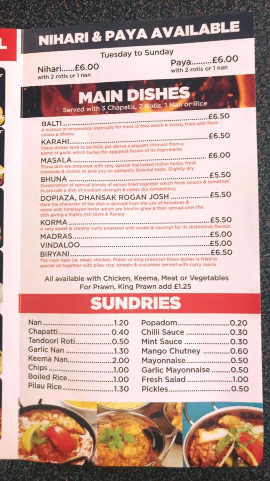 Menu at Karachi Grill fast food, Batley