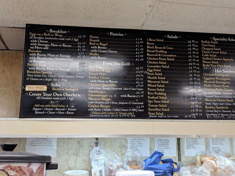 Menu at Lange's Little Store restaurant, Chappaqua