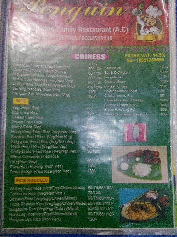 Penguin Restaurant Basirhat menu