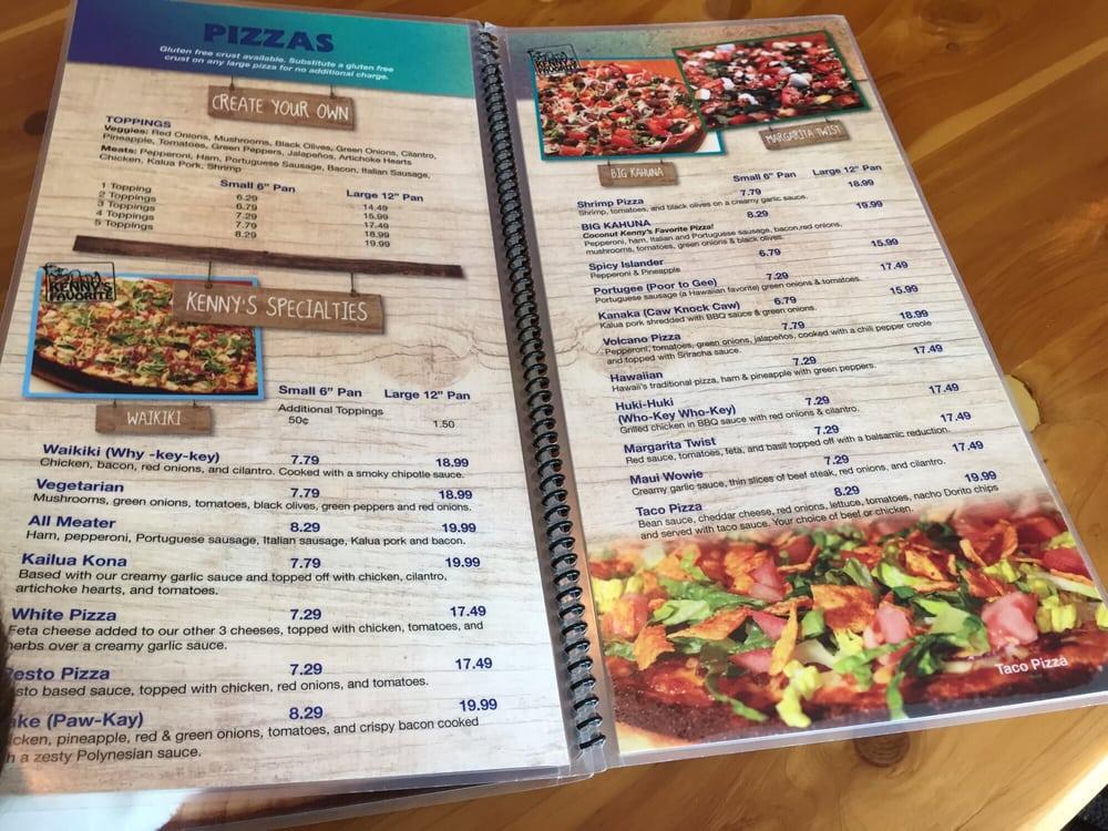 Menu at Coconut Kenny's pizzeria, Ferndale, La Bounty Dr 1