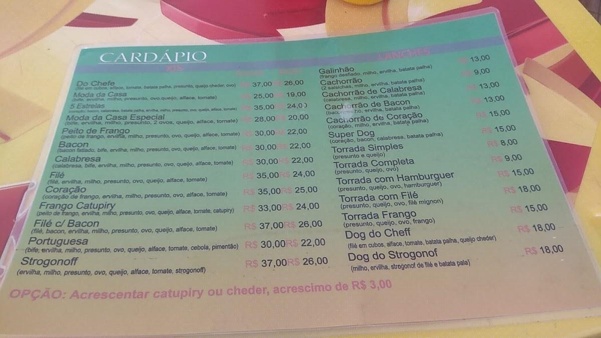 K3 Lancheria cardápio