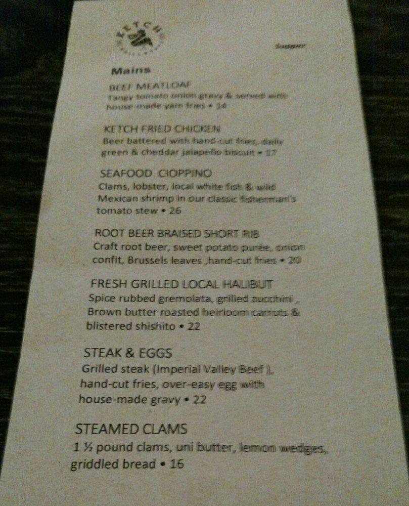 Menu at Ketch Grill and Taps pub & bar, San Diego, Shelter Island Dr
