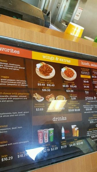 Menu at Peter Piper Pizza pizzeria, Yuma