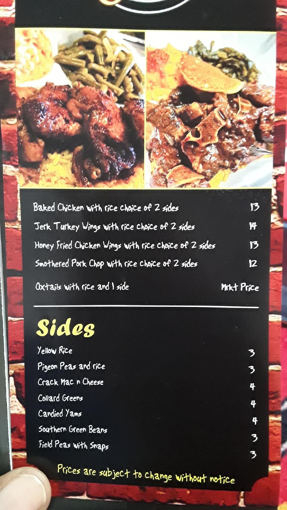 Menu at Soul Food Fantasy restaurant, Eatonville, 521 E Kennedy Blvd