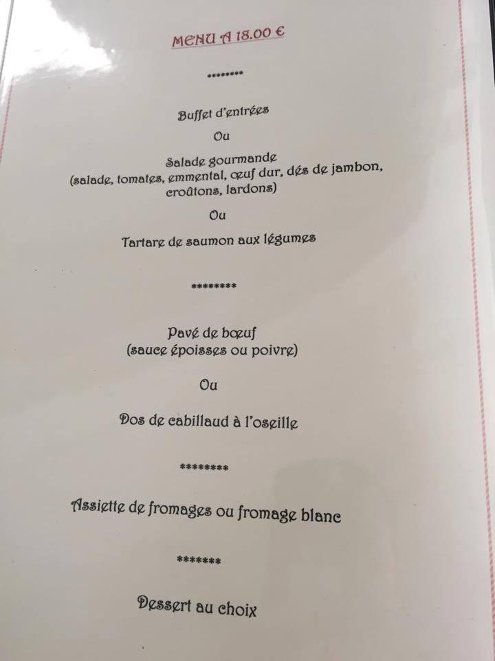 Menu at Les portes de Bourgogne restaurant, Créancey