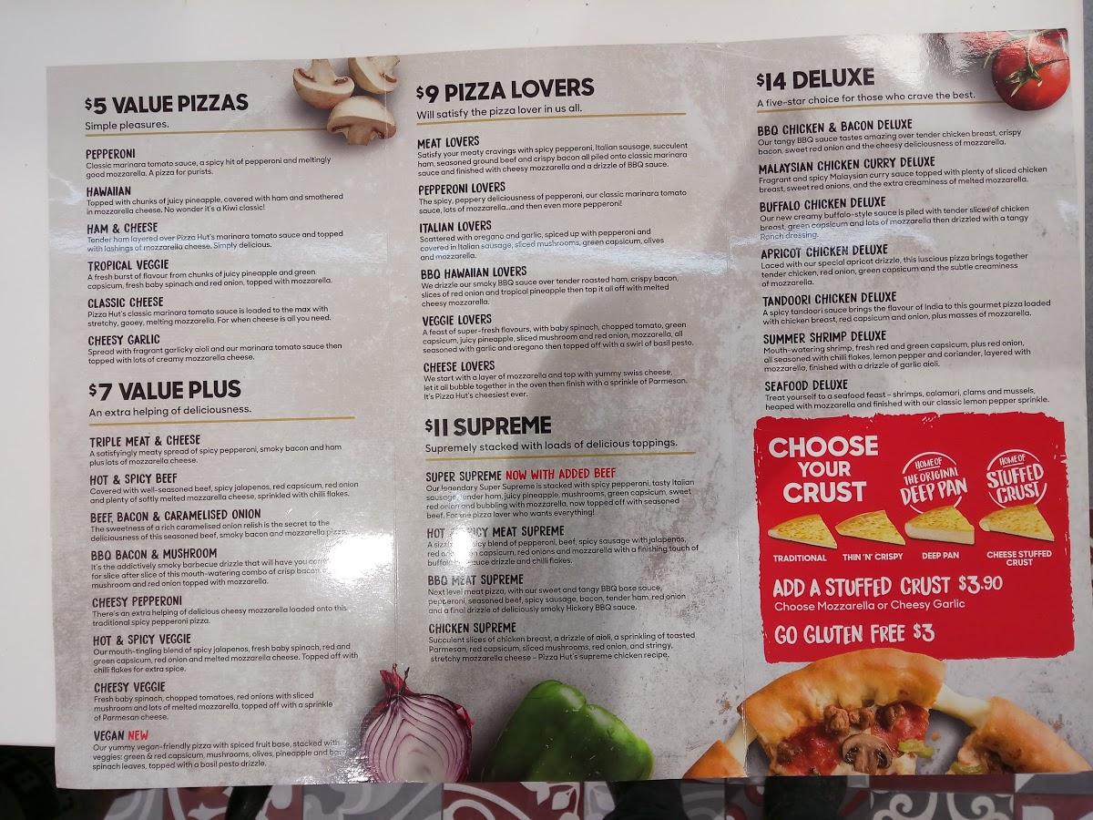 Menu at Pizza Hut Te Ngae restaurant, Rotorua, 556 Te Ngae Rd