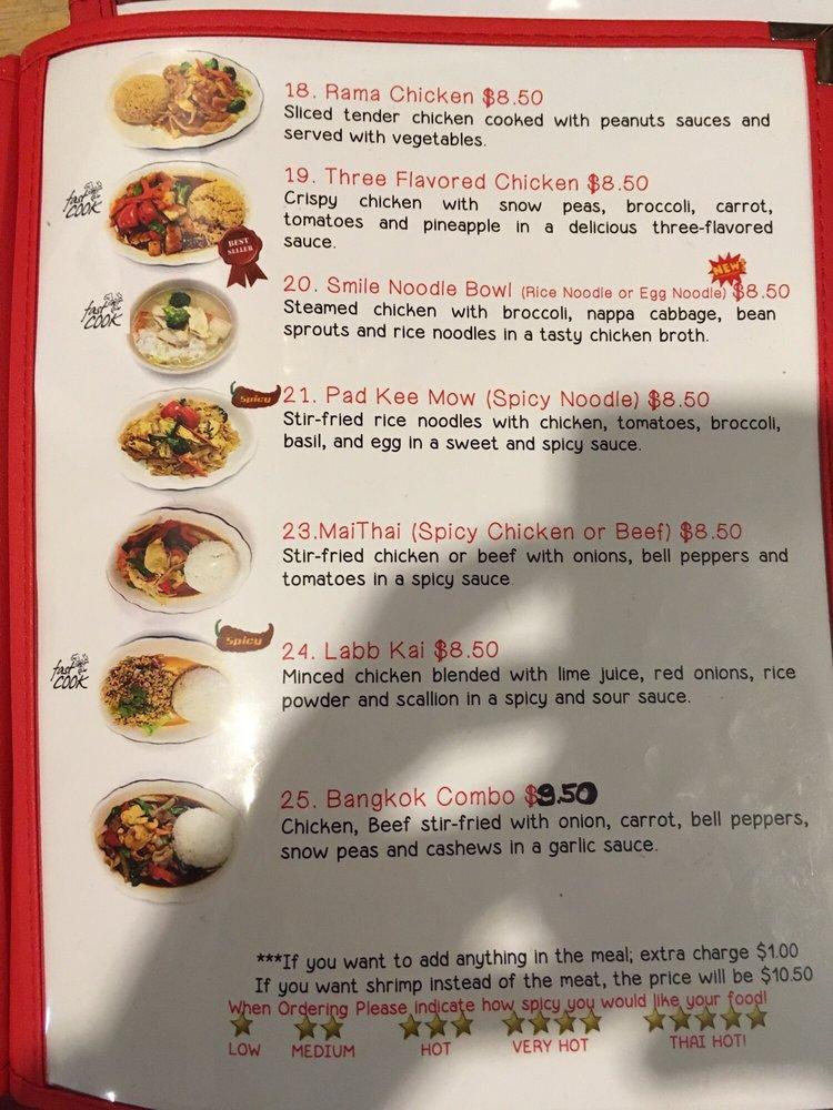 Menu At Thai Smile Restaurant Richmond