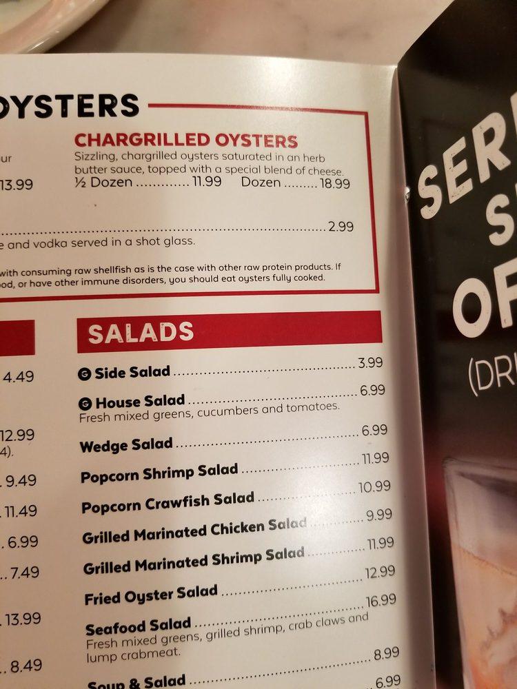 Menu at Acme Oyster House restaurant, Metairie, Veterans Blvd