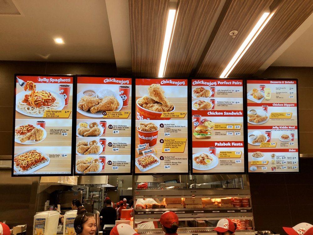 Menu at Jollibee fast food, Kahului