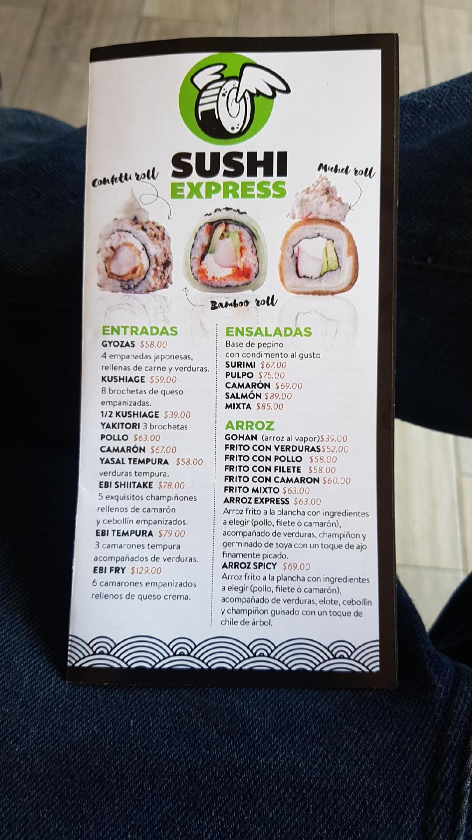 Menu at Sushi Express Cumbres Elite restaurant, Monterrey, AVE