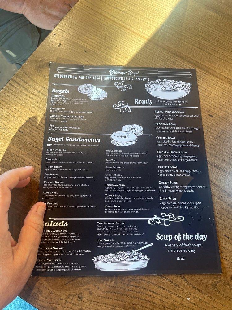 Menu at Brooklyn Bagel at Arsenal, Pittsburgh
