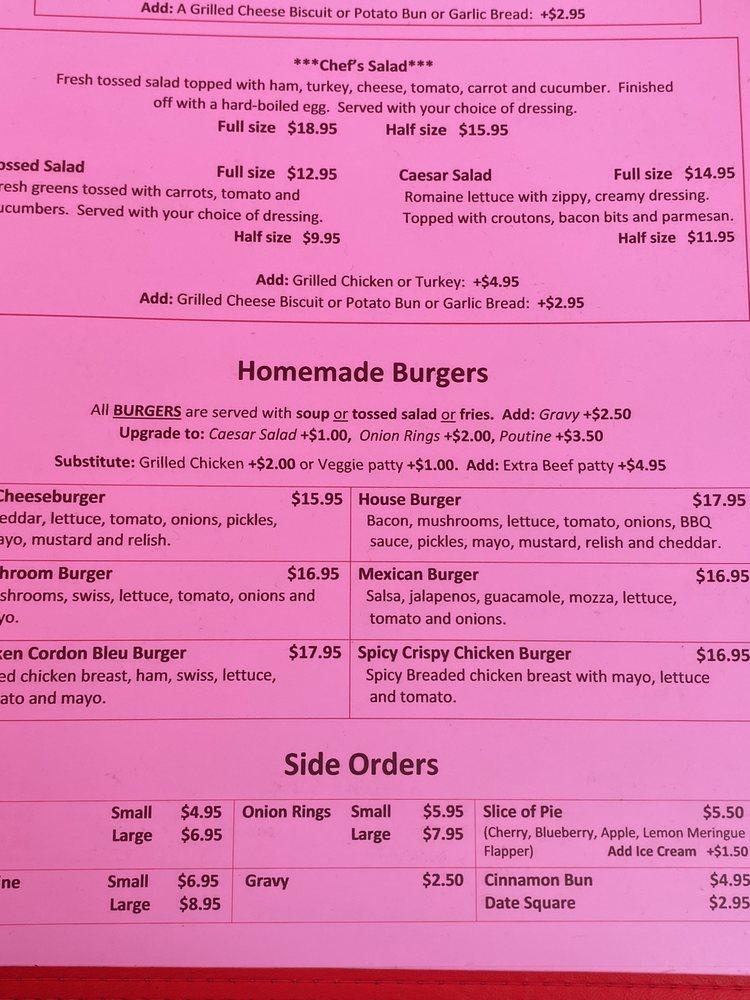Menu at Cherry Pit Restaurant, West Kelowna, BC97 106
