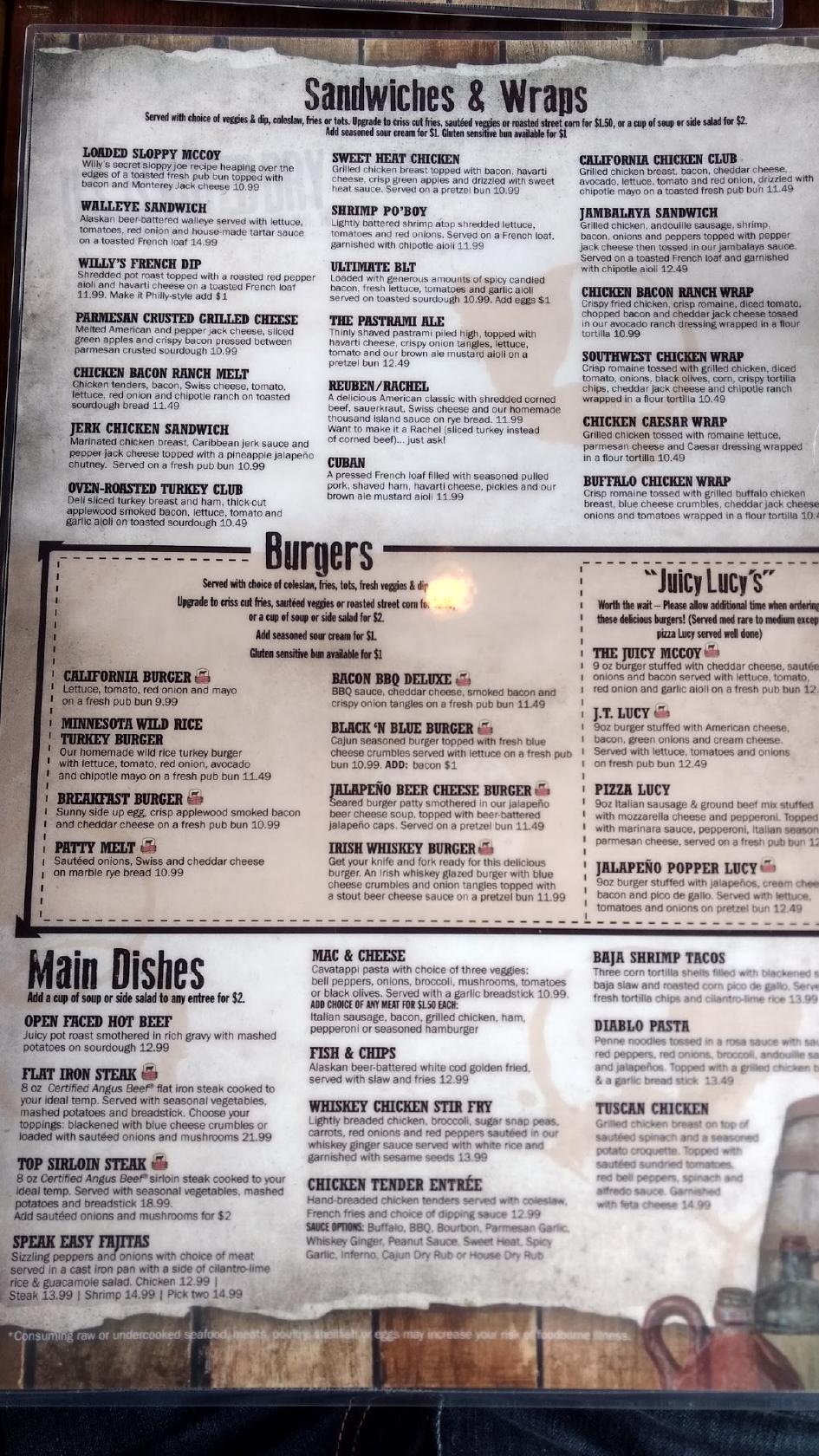 menu-at-willy-mccoys-pub-bar-chaska