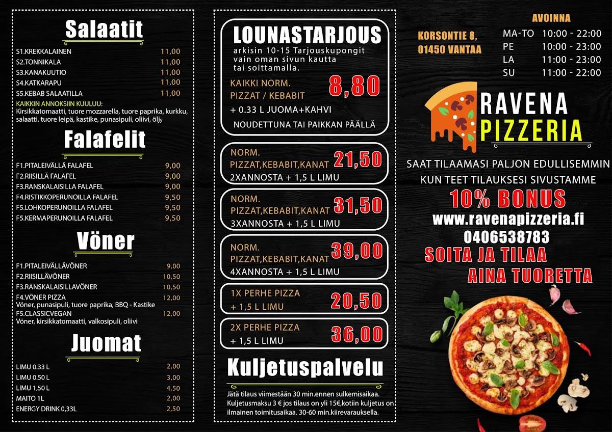 Menu at Pizza Pate restaurant, Vantaa