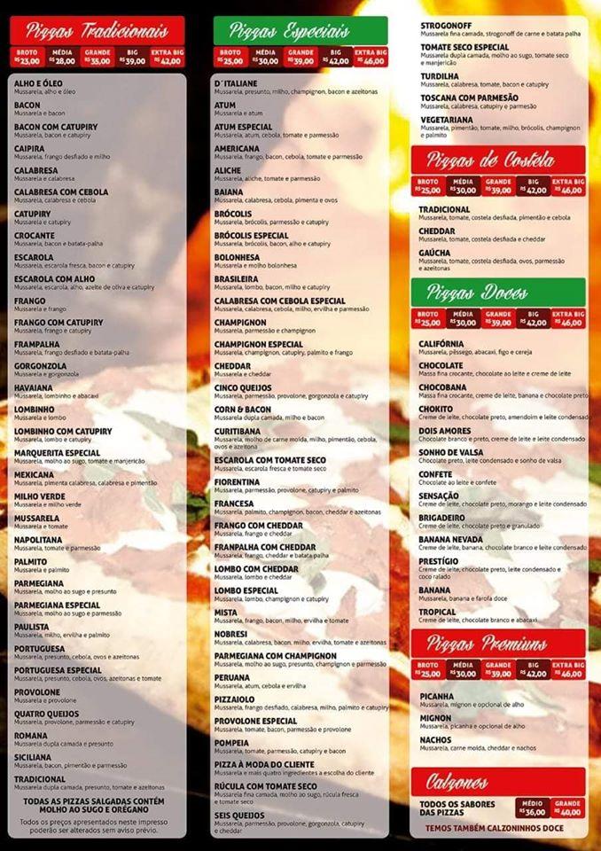 Pizzaria D'Italiane cardápio