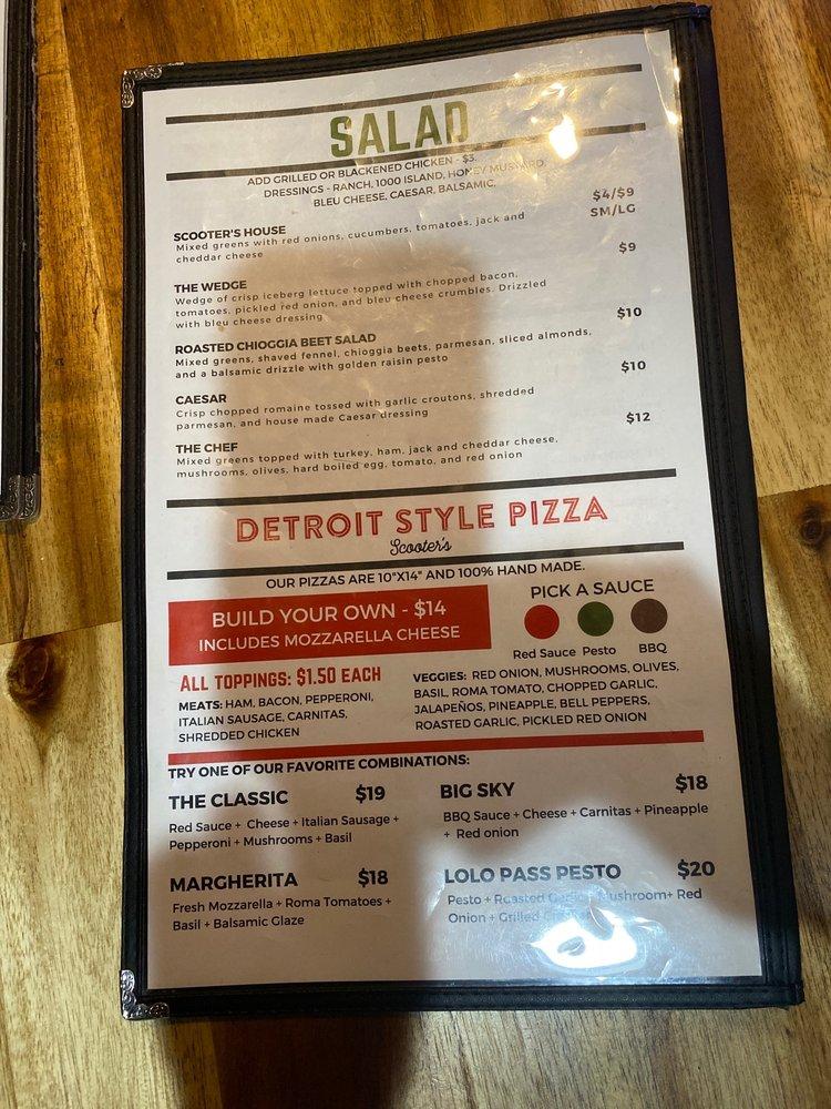 Menu at Scooter's Restaurant & Sports Bar, Sandy