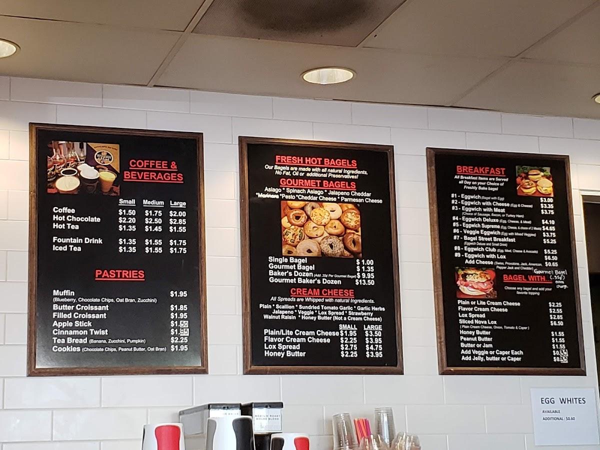 Menu at Bagel Street cafe, Tracy