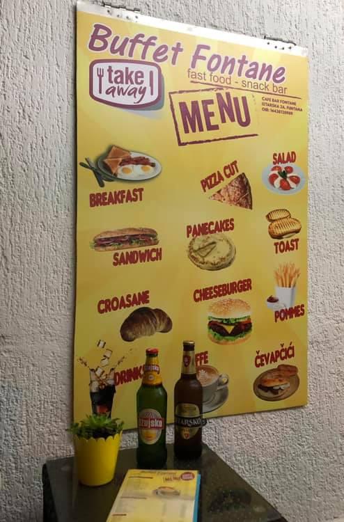 Menu di Buffet Fontane 