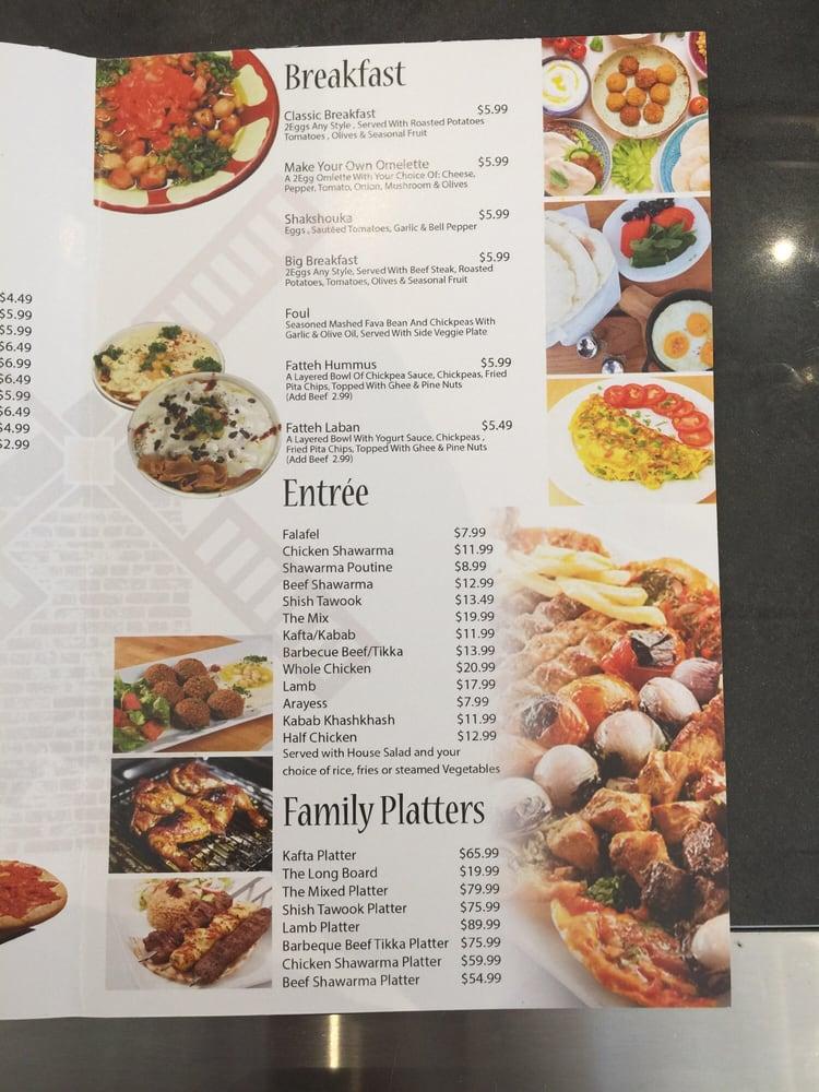 Menu at La Mill restaurant, Mississauga