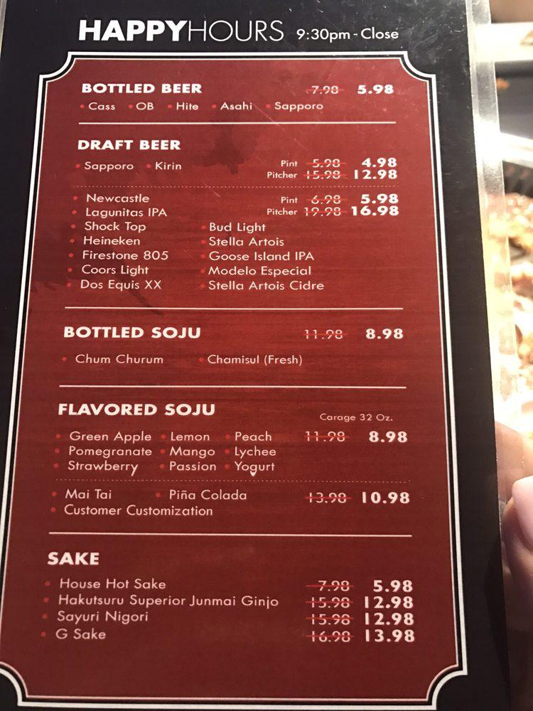 Menu at Gen Korean BBQ House, Carrollton