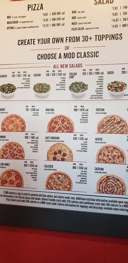 Menu  MOD Pizza