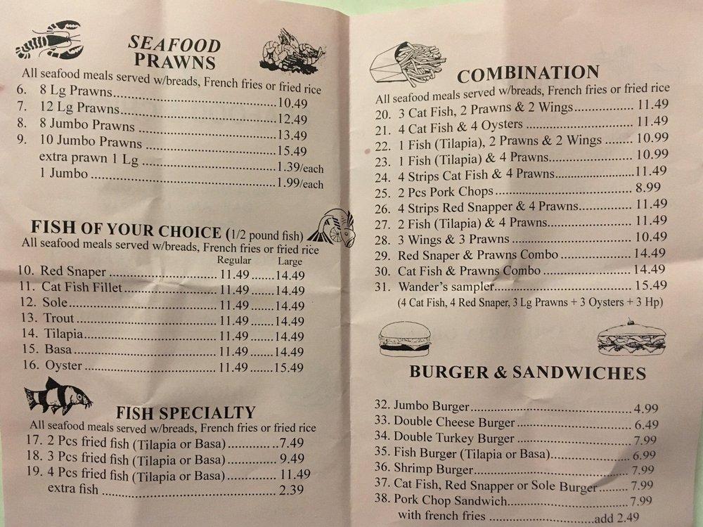 Menu At 1 Seafood & Chicken Restaurant, Oakland