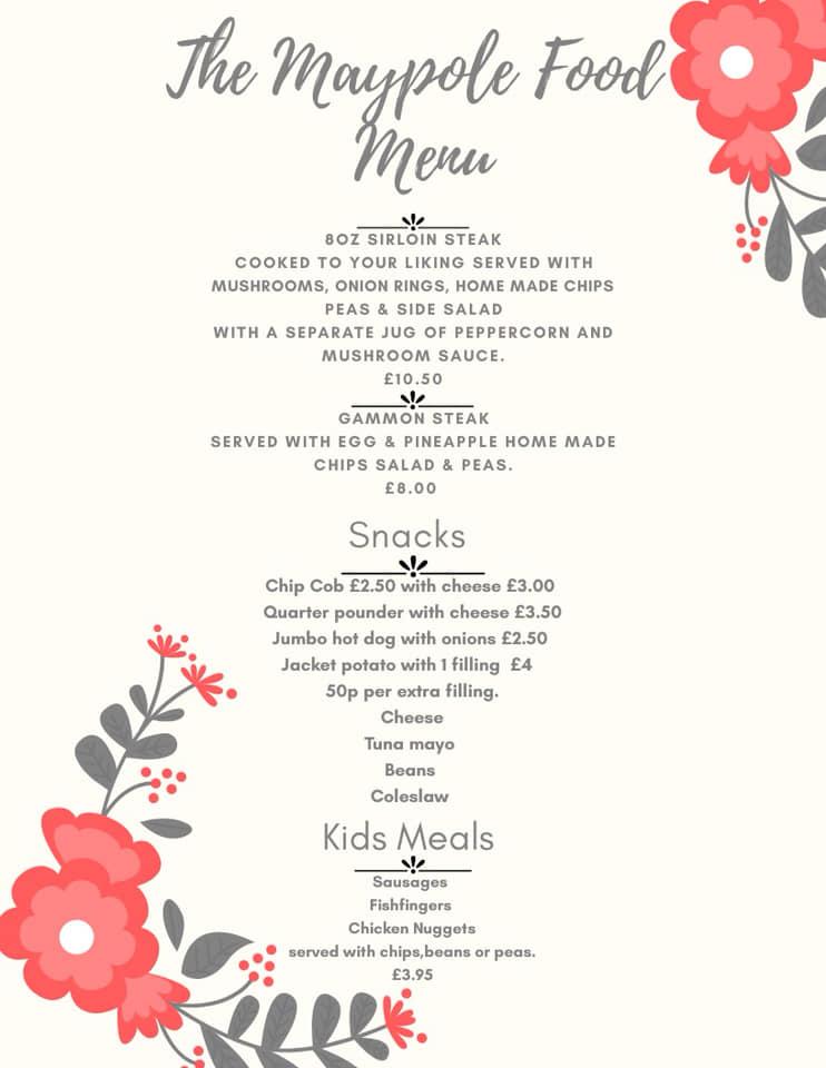 Menu at Maypole pub & bar, SuttoninAshfield