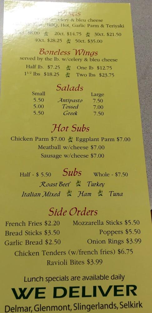 Menu at Andriano's Pizza pizzeria, Delmar