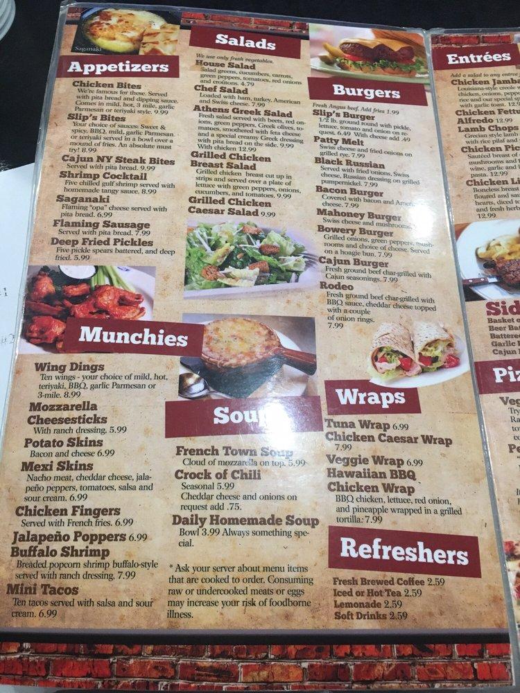 Menu at Slip Mahoney's pub & bar, Riverview